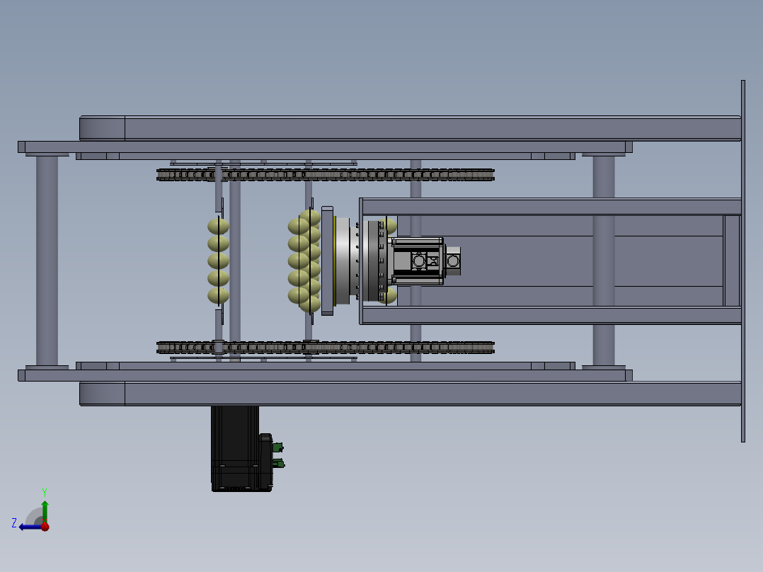 鸡蛋托盘堆叠机械设计右视图