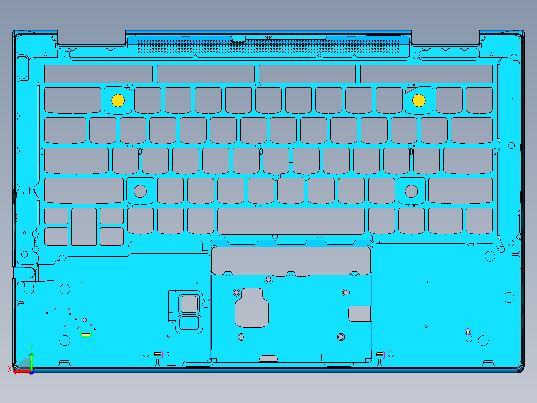 笔记本C壳钻音量孔UG刀路模型后视图