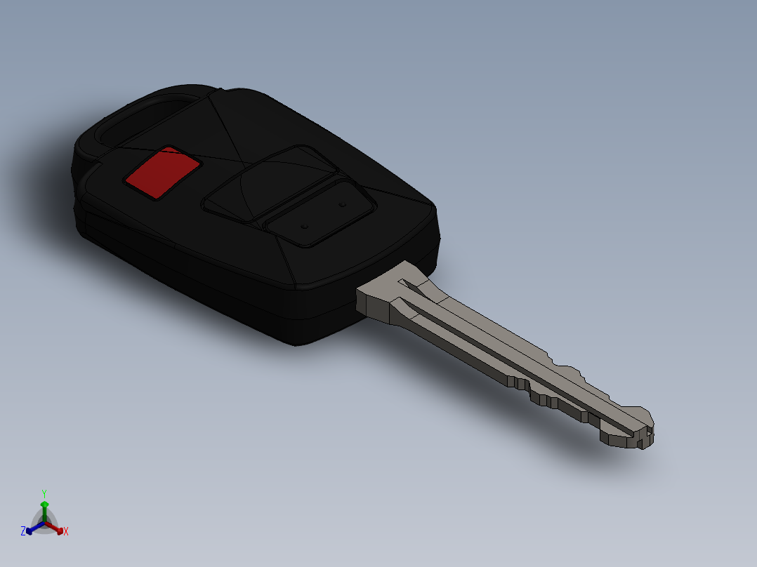 车钥匙正等轴测图