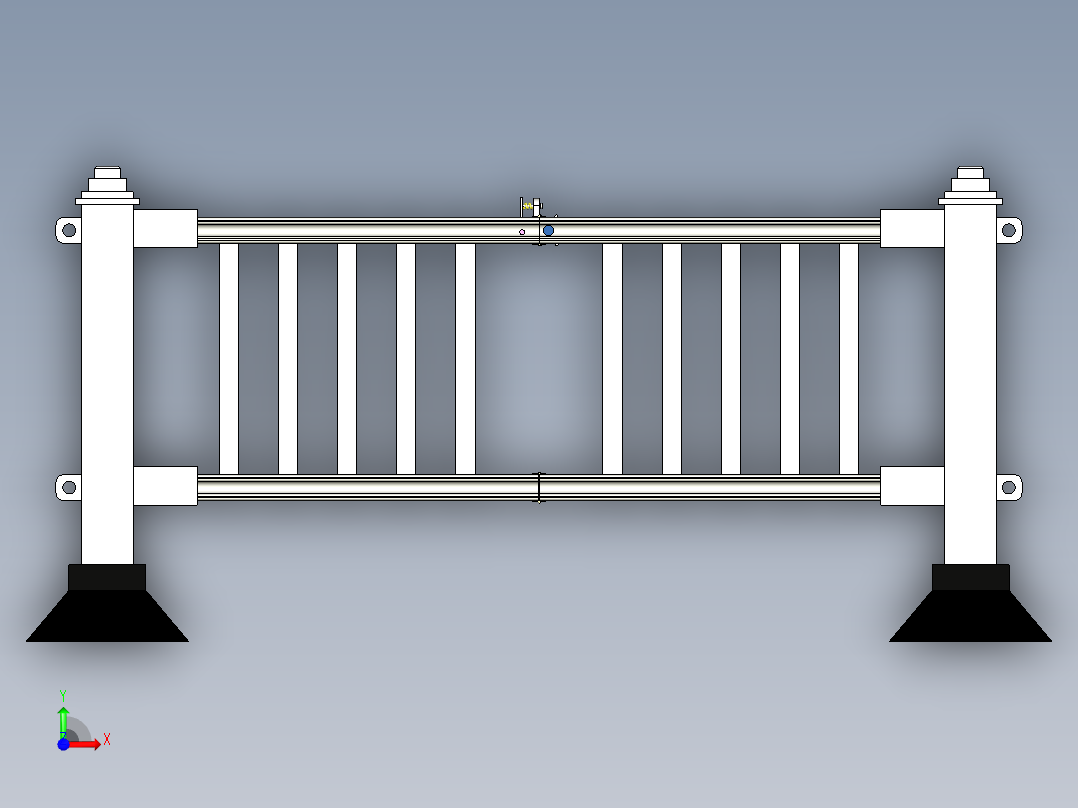 城市道路弯度可调整护栏前视图