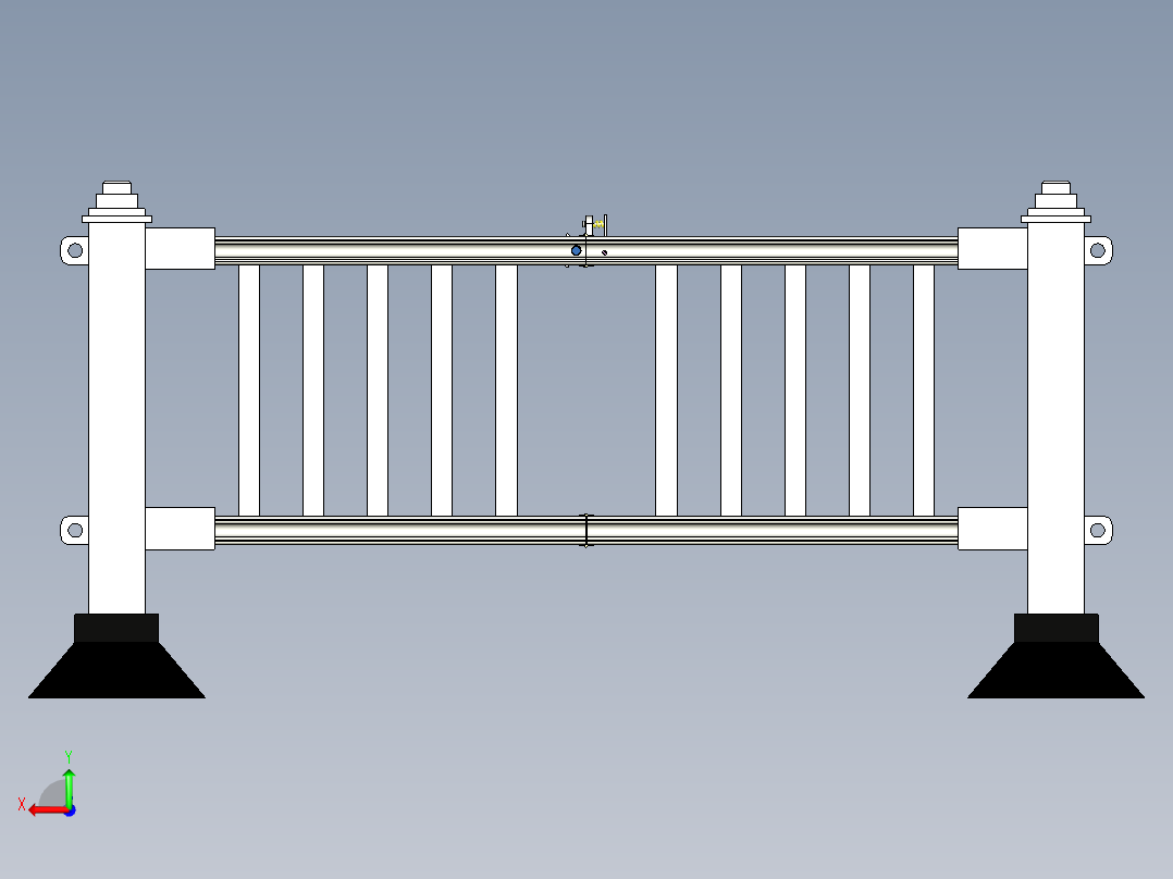 城市道路弯度可调整护栏后视图
