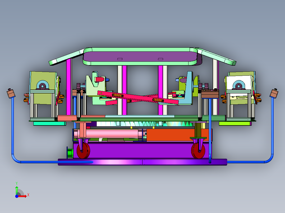 汽车扶手箱安装工作台前视图
