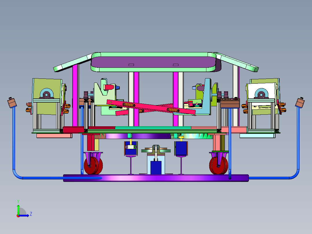 汽车扶手箱安装工作台左视图
