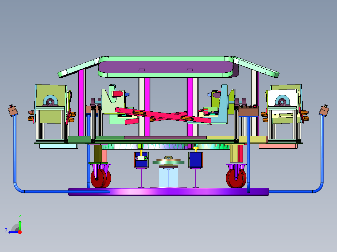 汽车扶手箱安装工作台右视图