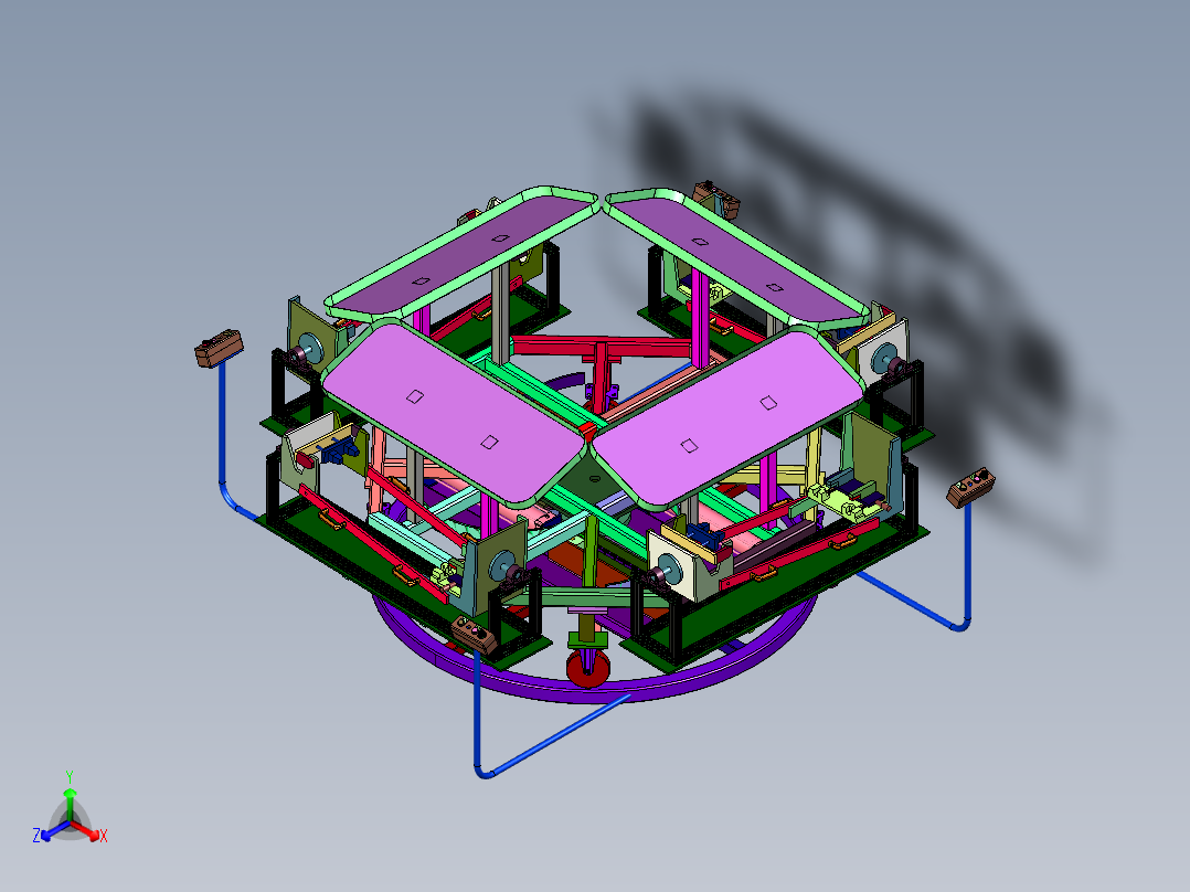 汽车扶手箱安装工作台正等轴测图