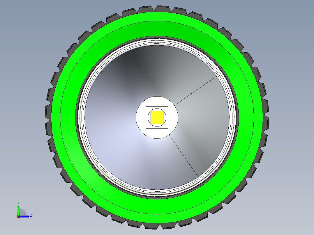 二五口径强光手电设计左视图