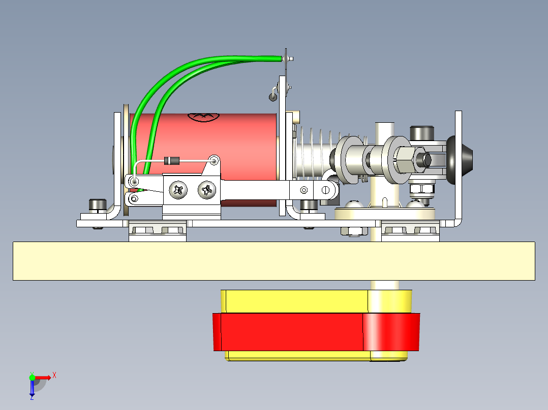 右弹球脚蹼组件俯视图