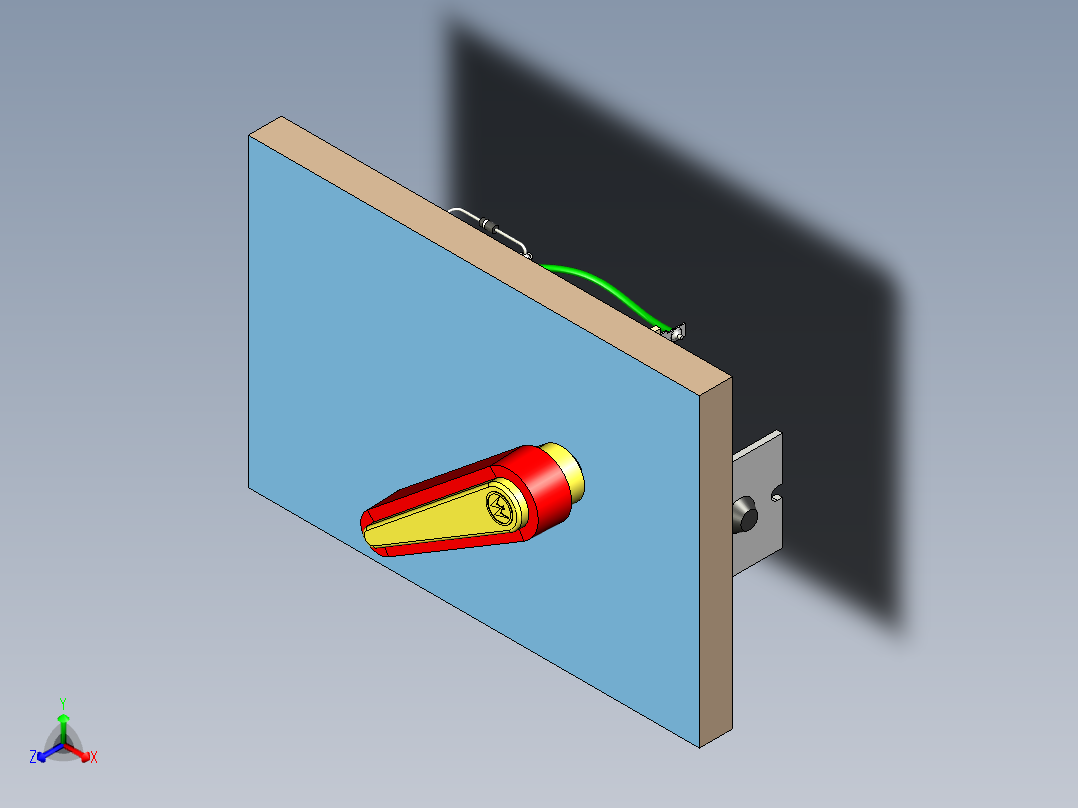 右弹球脚蹼组件正等轴测图