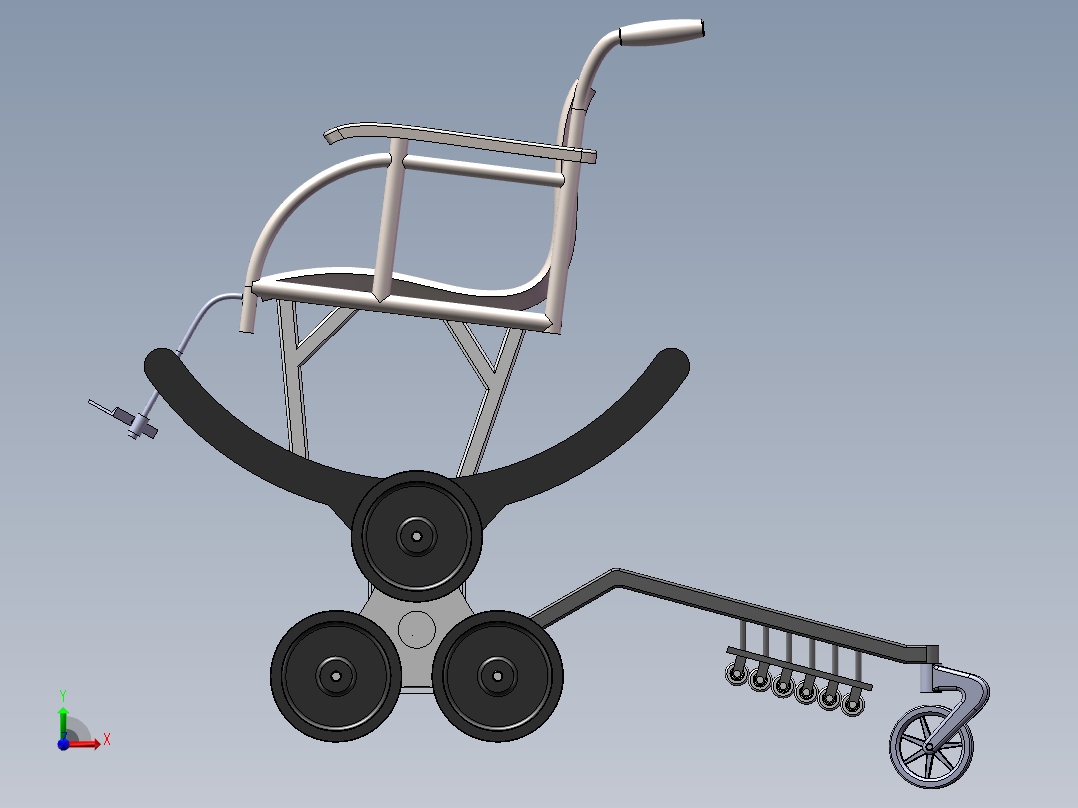 电动助力式爬楼梯轮椅前视图