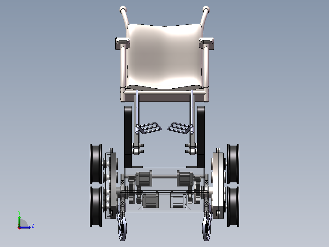 电动助力式爬楼梯轮椅左视图