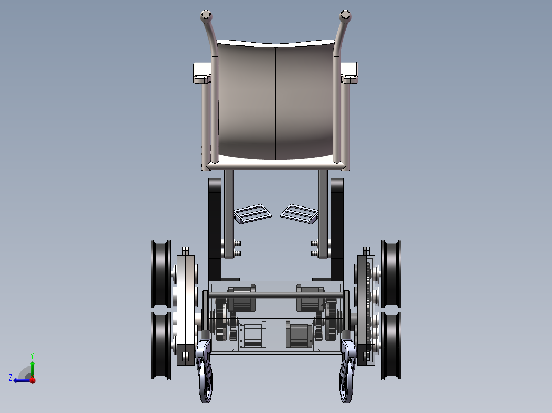 电动助力式爬楼梯轮椅右视图