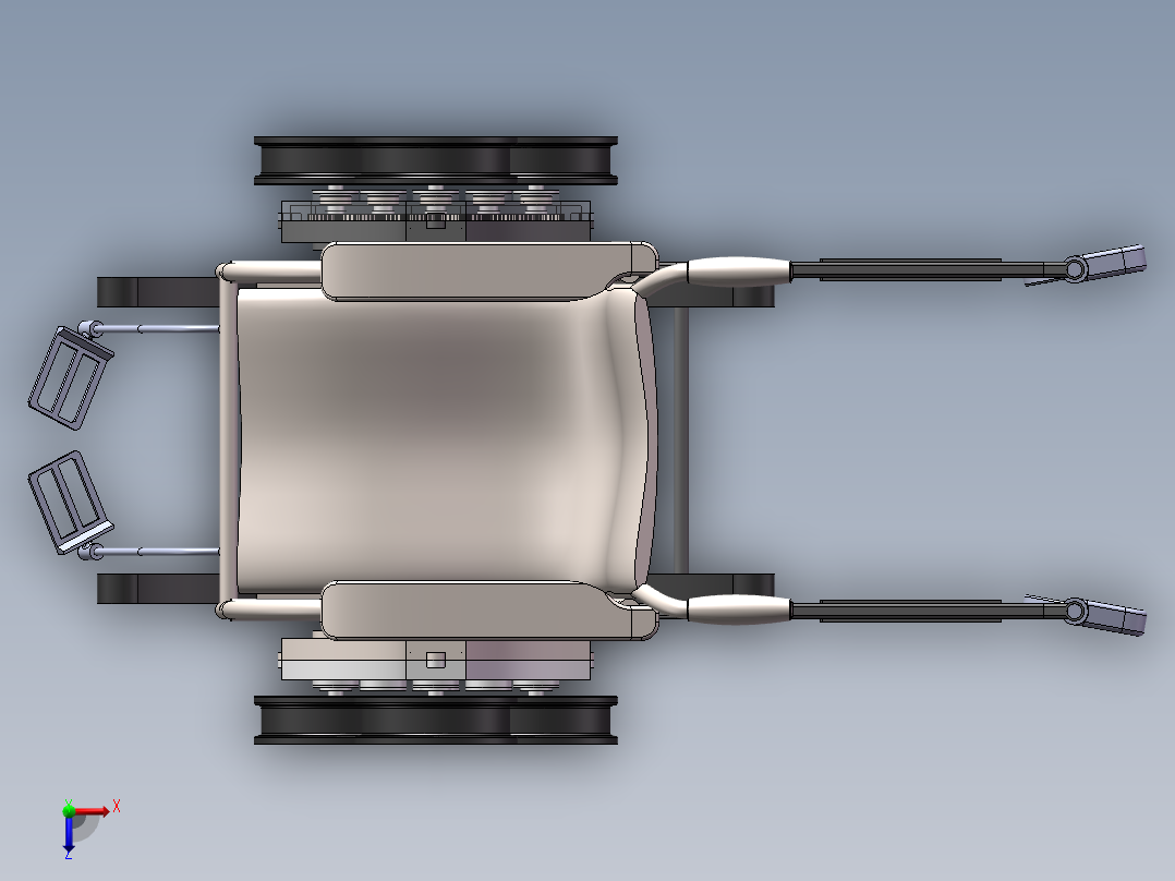 电动助力式爬楼梯轮椅俯视图