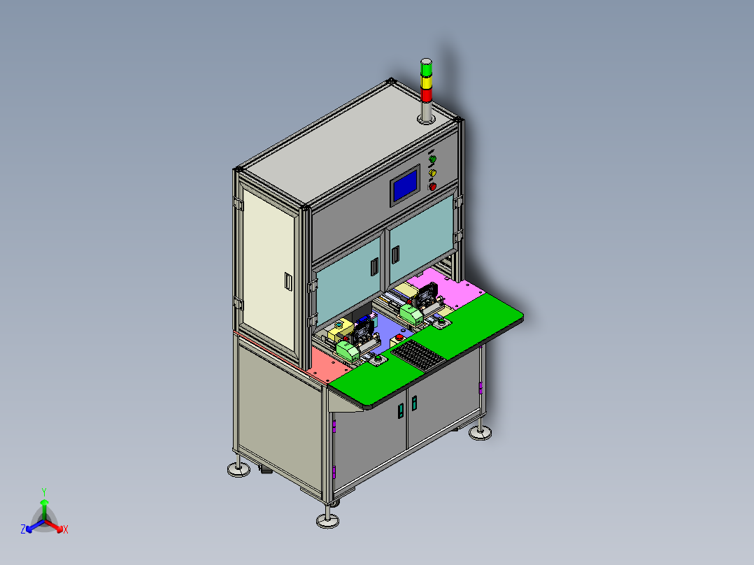 CG弹片锁螺丝机正等轴测图