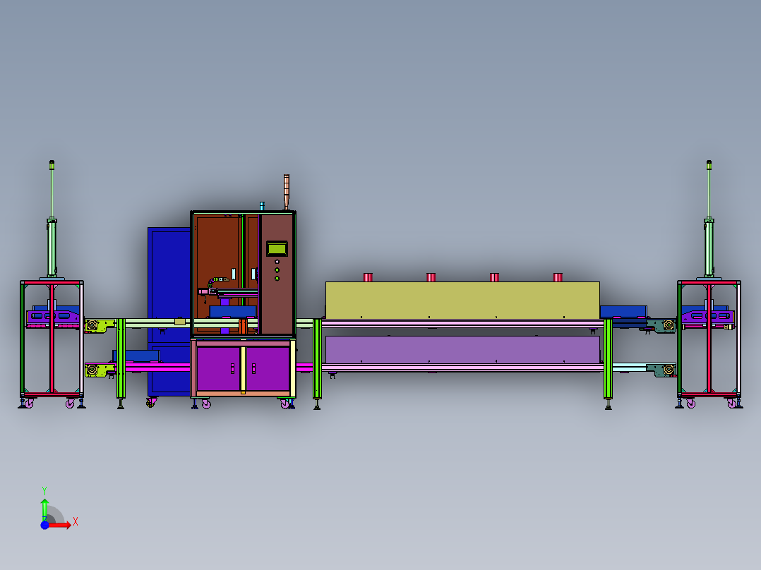 电源模块自动灌胶生产流水线前视图