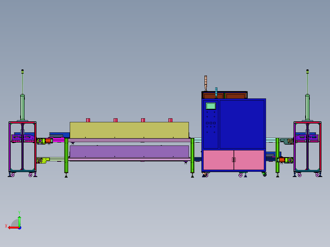 电源模块自动灌胶生产流水线后视图