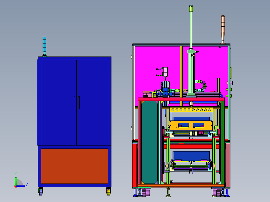 电源模块自动灌胶生产流水线左视图