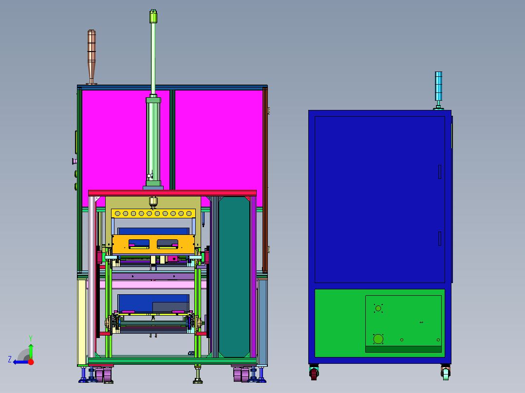 电源模块自动灌胶生产流水线右视图