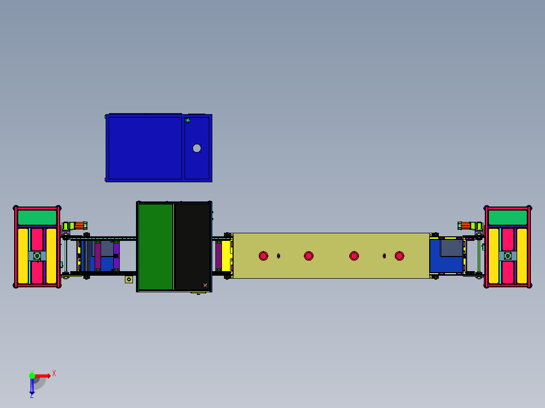 电源模块自动灌胶生产流水线俯视图