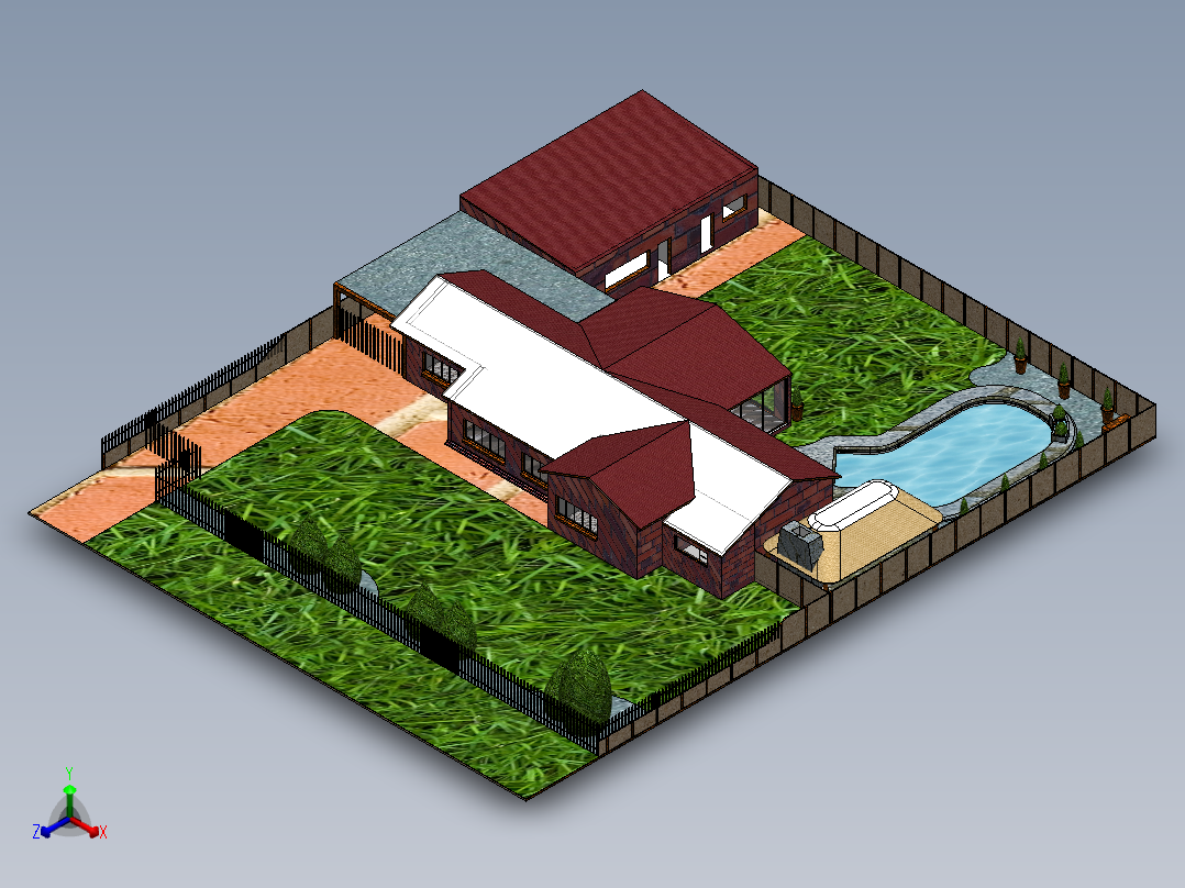 房子、建筑(125)正等轴测图