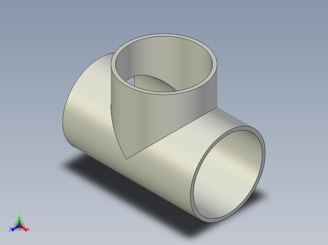 B3004349-等径三通 6英寸正等轴测图