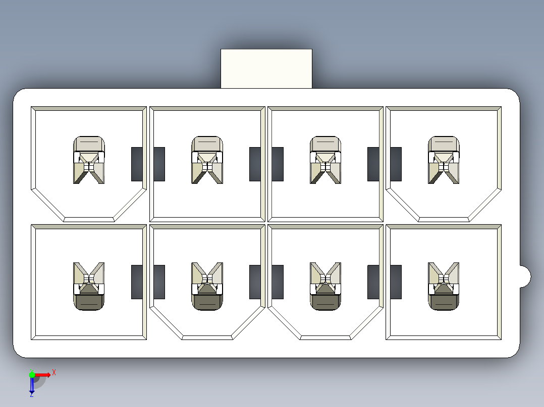 atx连接器8针110俯视图