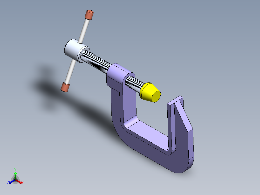 C型夹钳正等轴测图