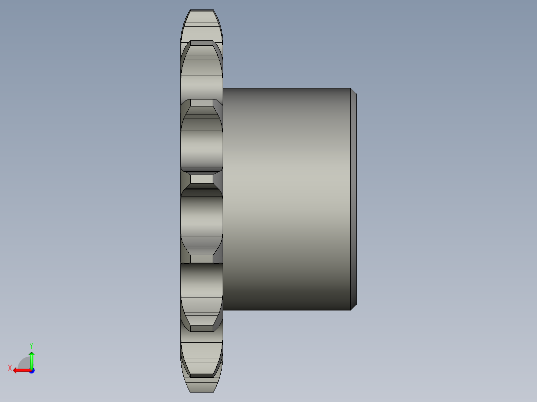 链轮08B-15螺旋轴后视图