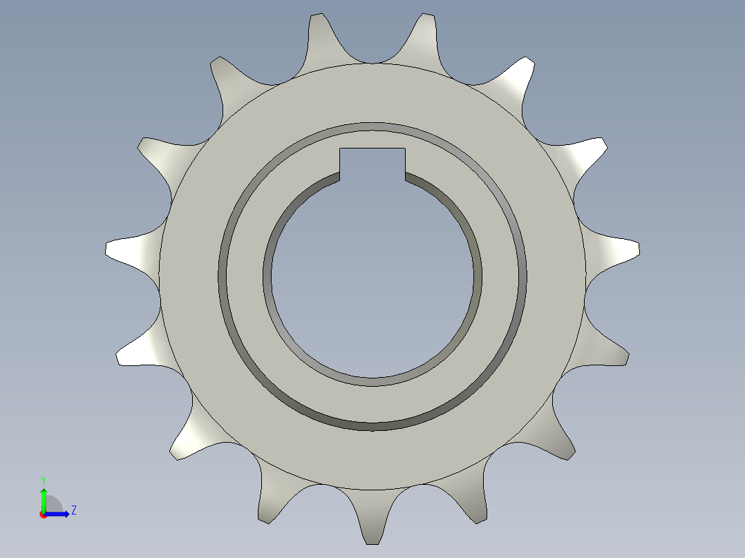 链轮08B-15螺旋轴左视图