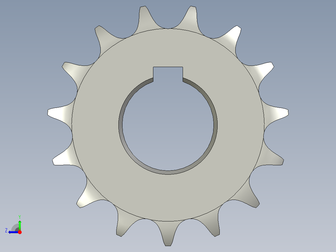 链轮08B-15螺旋轴右视图