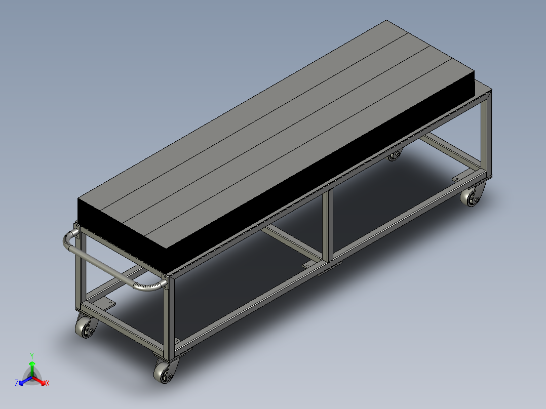 加强筋物料车(原料正等轴测图