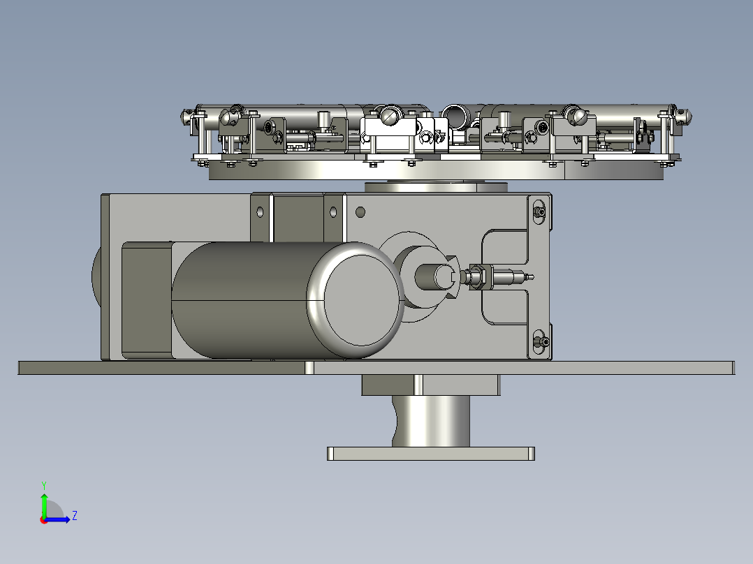电气部件旋转展示台机构左视图