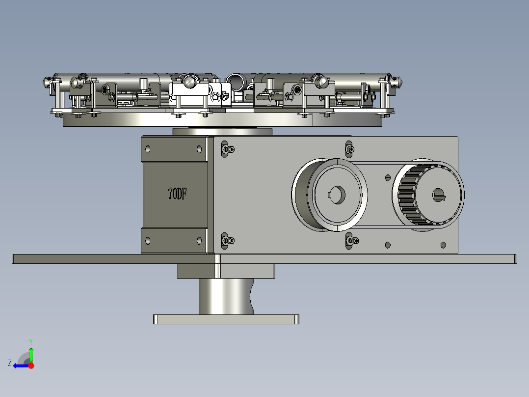 电气部件旋转展示台机构右视图