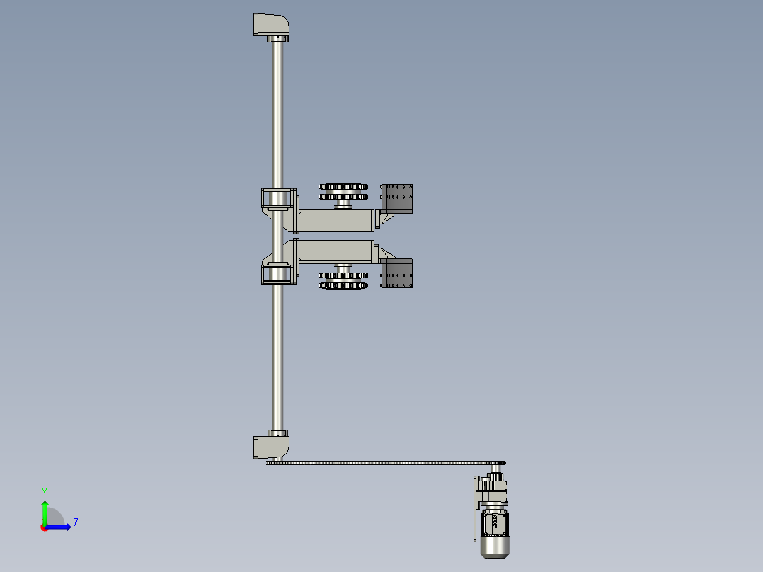 217021-06-00导向链轮机构B装配体左视图