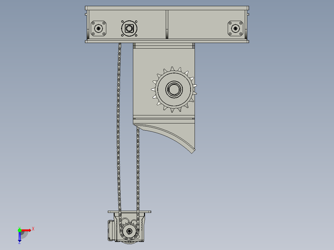 217021-06-00导向链轮机构B装配体俯视图