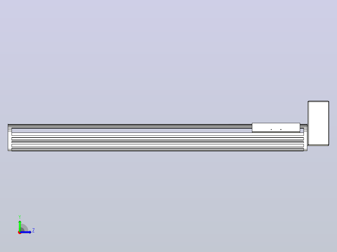 皮带直线轴半封闭可选导轨TPA-HNB-202D-140-L900-LU-Y-P75-N3左视图