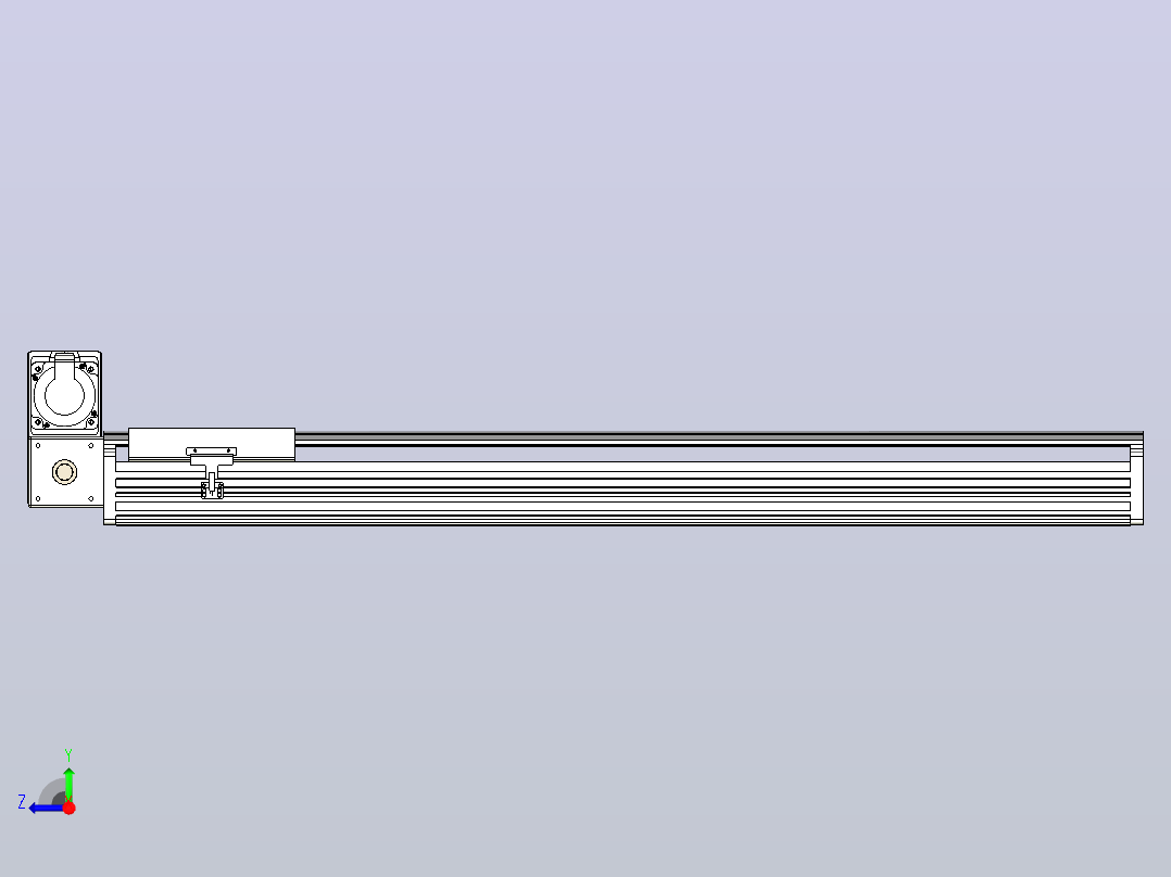 皮带直线轴半封闭可选导轨TPA-HNB-202D-140-L900-LU-Y-P75-N3右视图