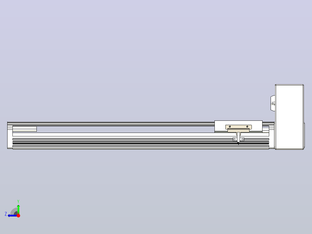 皮带直线轴半封闭可选导轨TPA-HNB-105D-90-L400-LU-C-P20-N3右视图