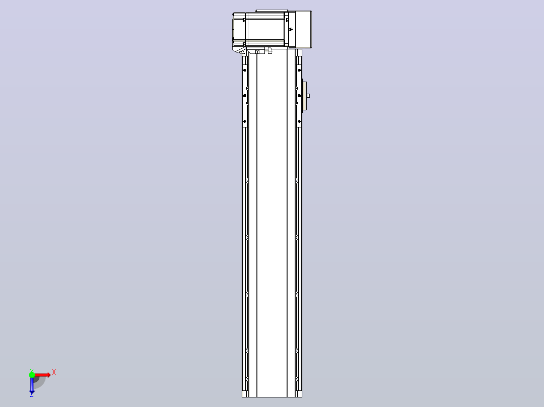 皮带直线轴半封闭可选导轨TPA-HNB-105D-90-L400-LU-C-P20-N3俯视图