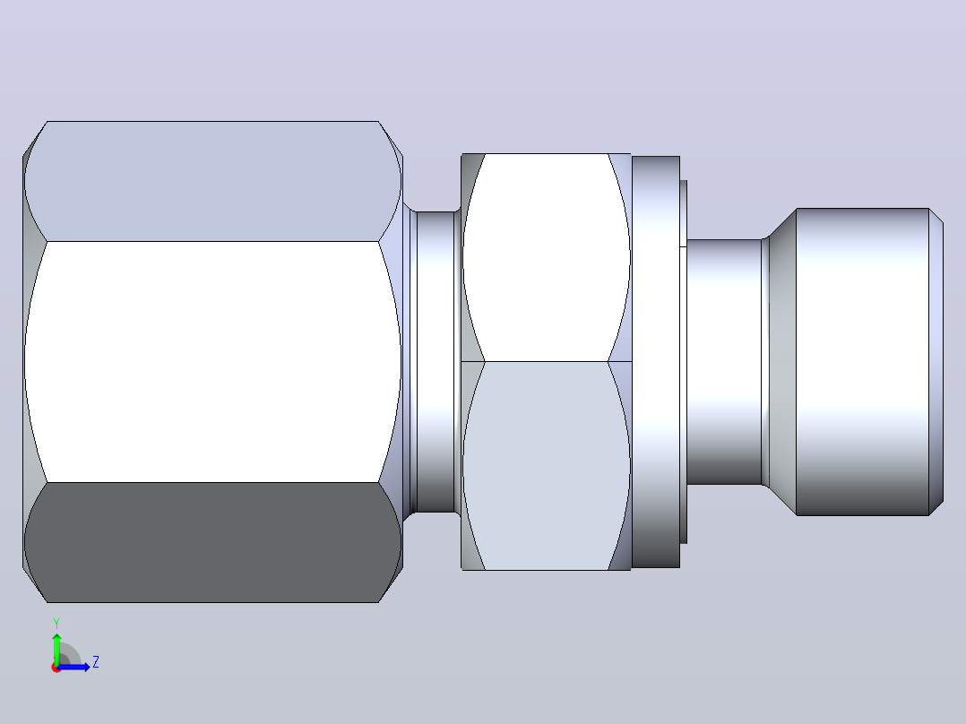 1CM-WD 1CM-WD 公制螺纹胶垫密封柱端[1DM-16-14WD-RN]左视图