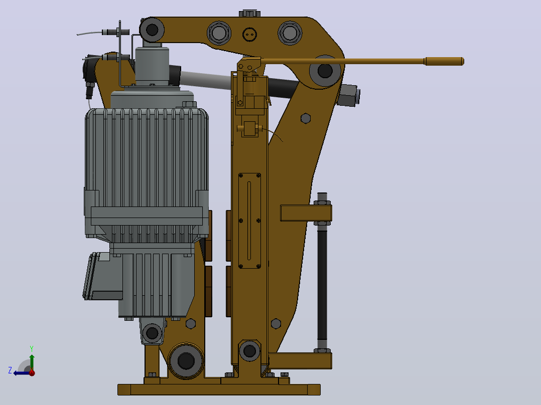 YP31系列电力液压盘式制动器YP31-1250-500×30-ⅠA-CL.RL.WL.HL右视图