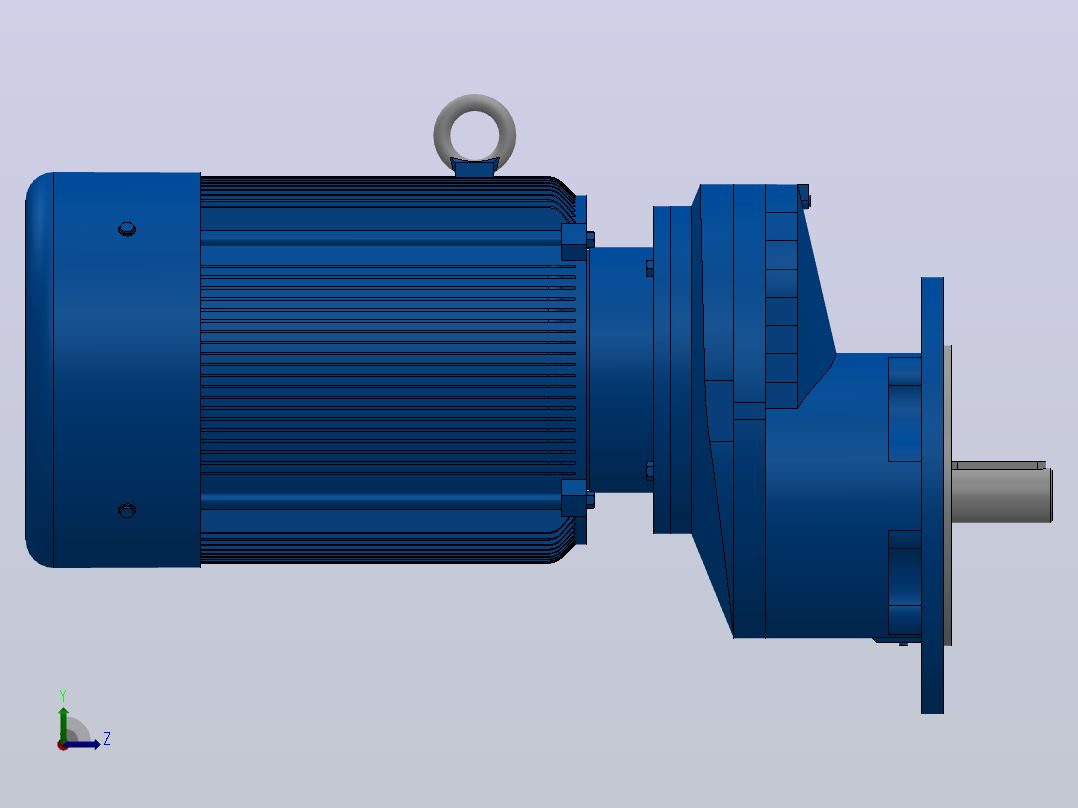 RXF37法兰轴伸式安装斜齿轮减速机RX37-Y0.25-4P-71-M1-0°-Φ160左视图