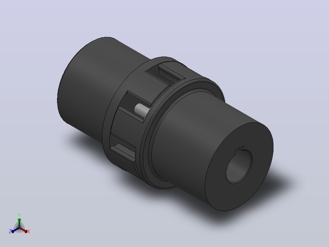 LM型梅花形弹性联轴器_LM4联轴器J128×62／Z25×44正等轴测图