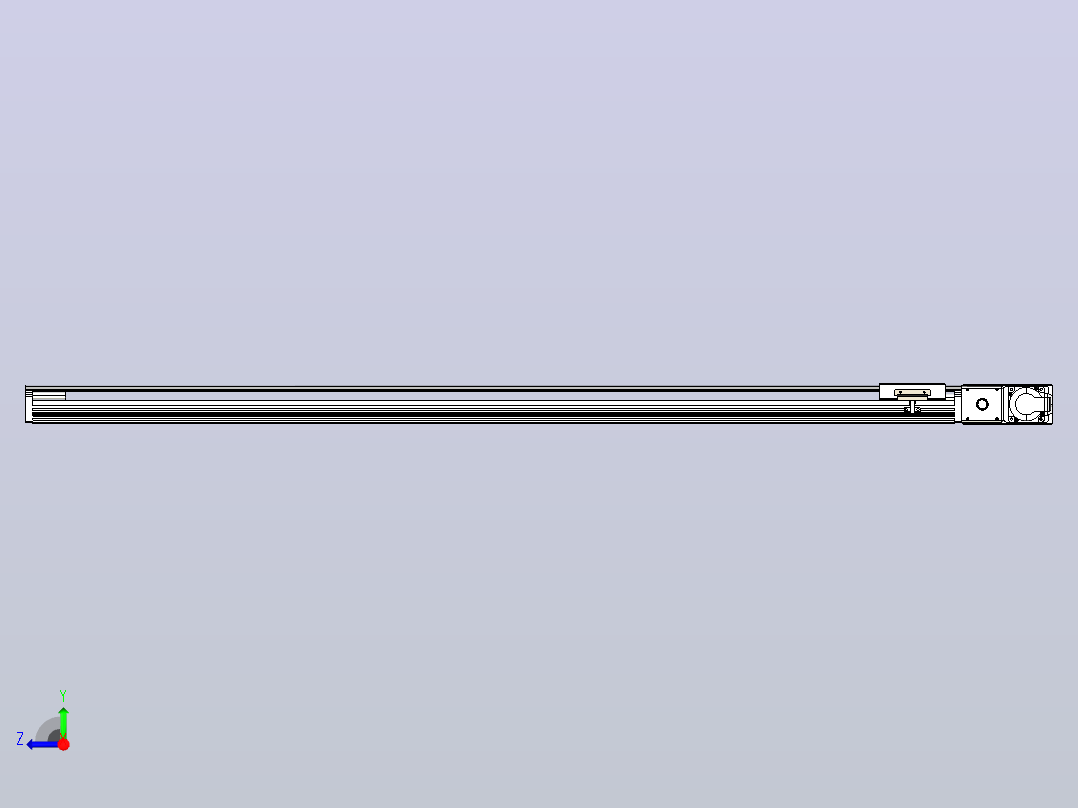 皮带直线轴半封闭可选导轨TPA-HNB-105D-90-L1350-MR-Y-P20-N3右视图