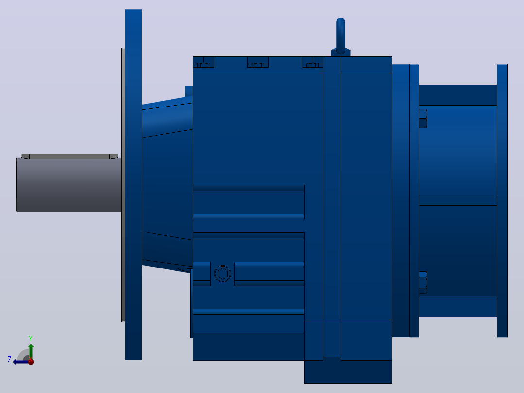 RF107ZP斜齿轮减速机RF107-8.07-M1-P180-Φ450右视图