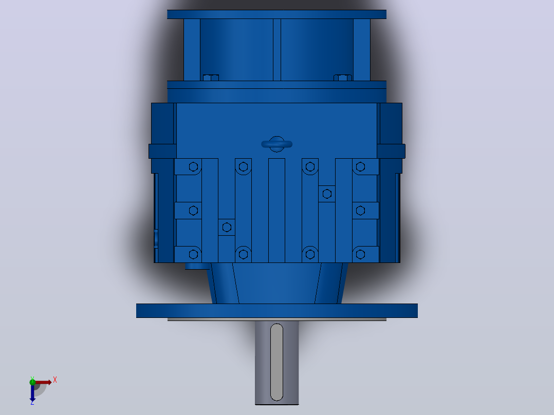 RF107ZP斜齿轮减速机RF107-8.07-M1-P180-Φ450俯视图