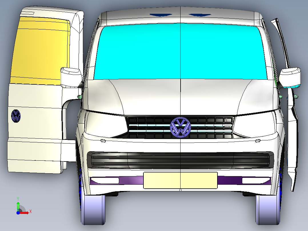 大众商务车CATIA V5 r21模型前视图