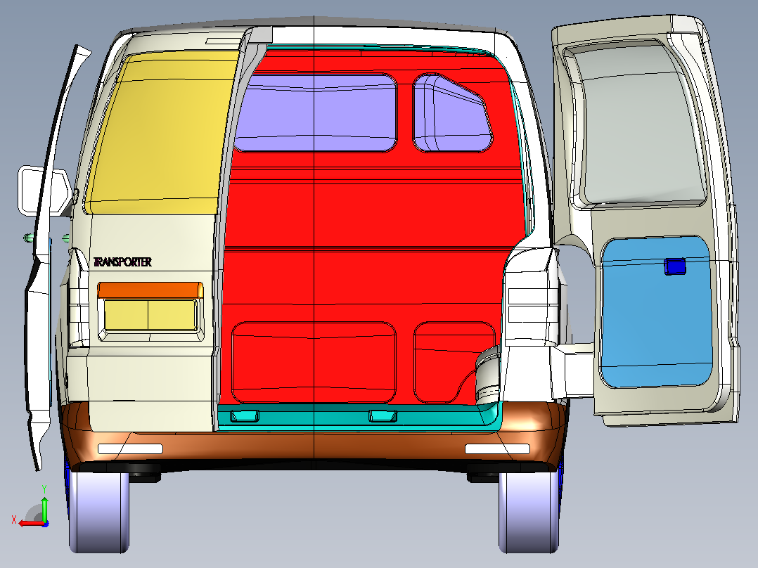 大众商务车CATIA V5 r21模型后视图