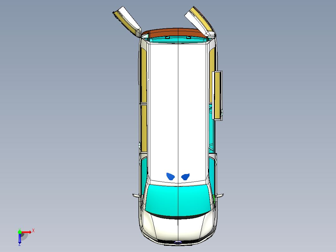 大众商务车CATIA V5 r21模型俯视图