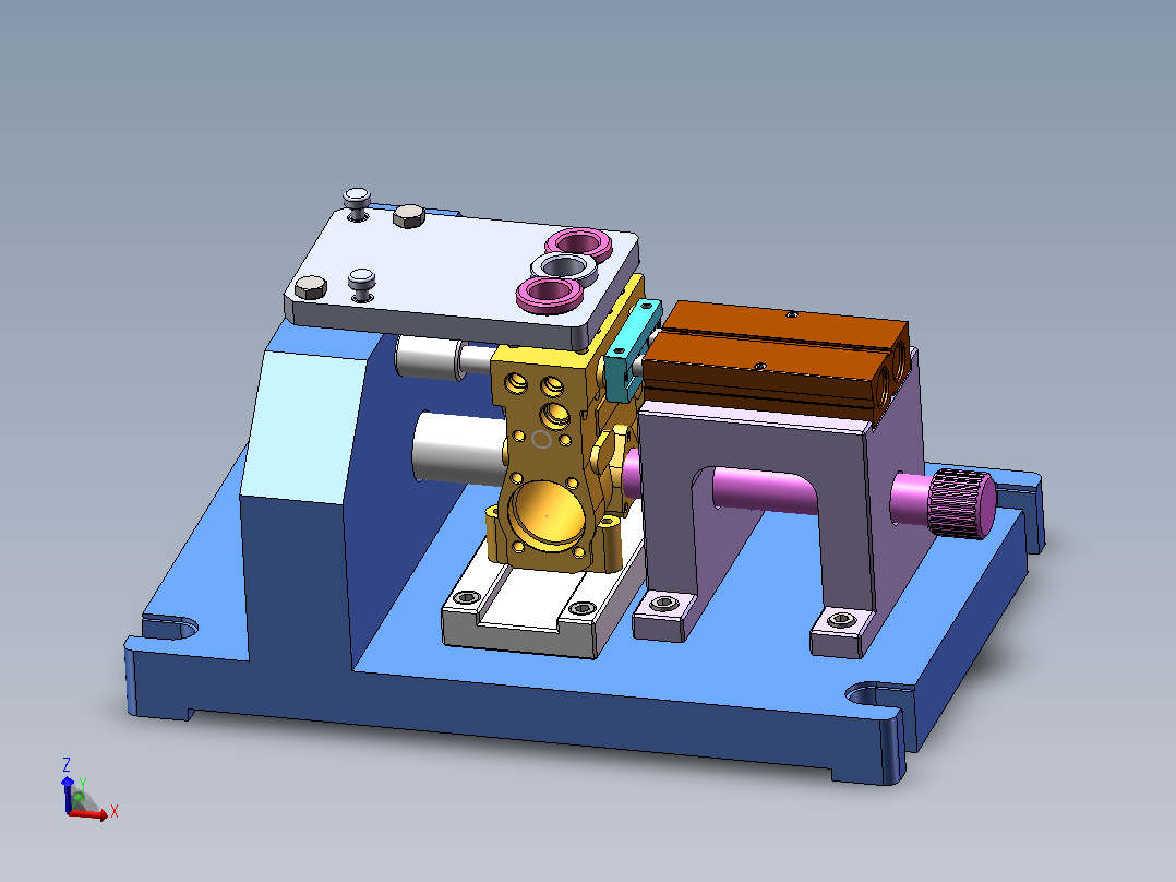 发动机缸体结构设计与工艺夹具设计+SolidWorks三维模型主视图