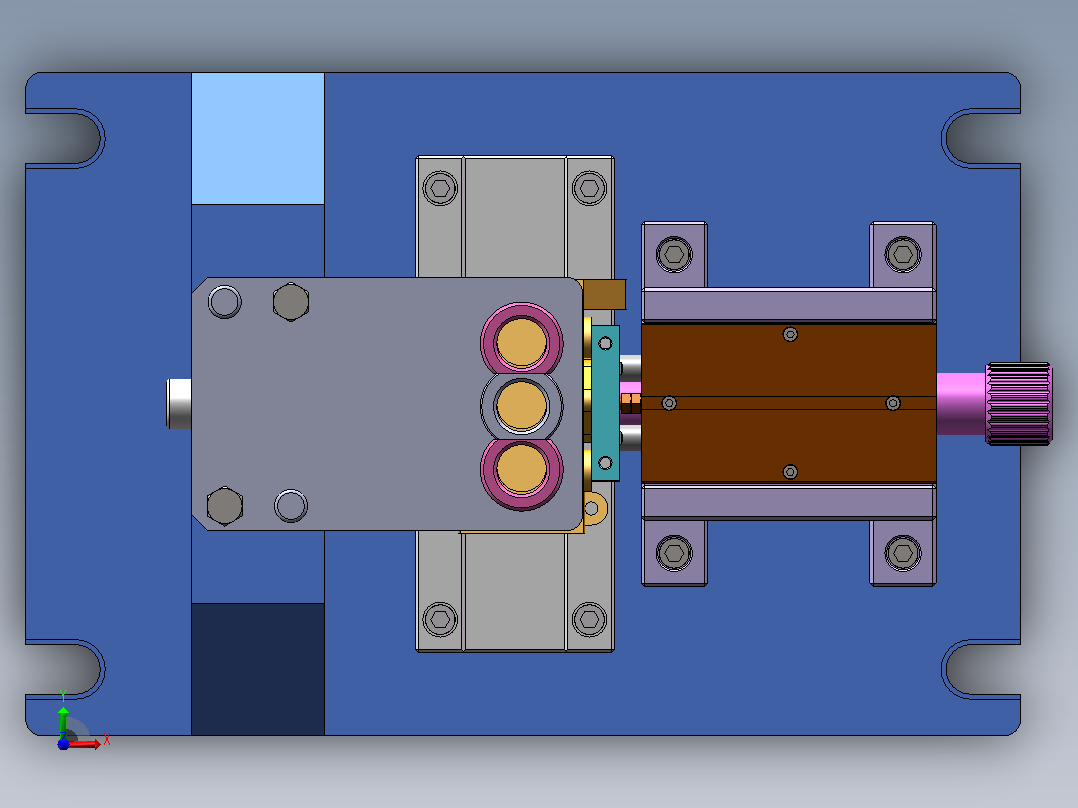 发动机缸体结构设计与工艺夹具设计+SolidWorks三维模型前视图